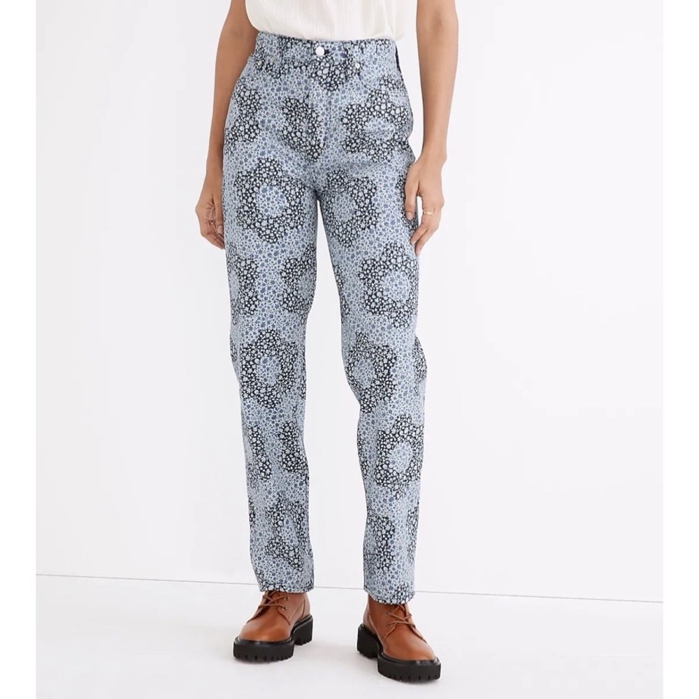 Madewell Baggy Straight Jeans in Quilted Floral Pattern